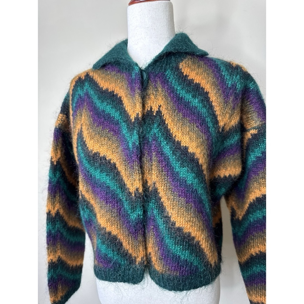Vintage Designer Linda Allard for Ellen Tracy Mohair Cardigan Sweater Size Small - Picture 2 of 6